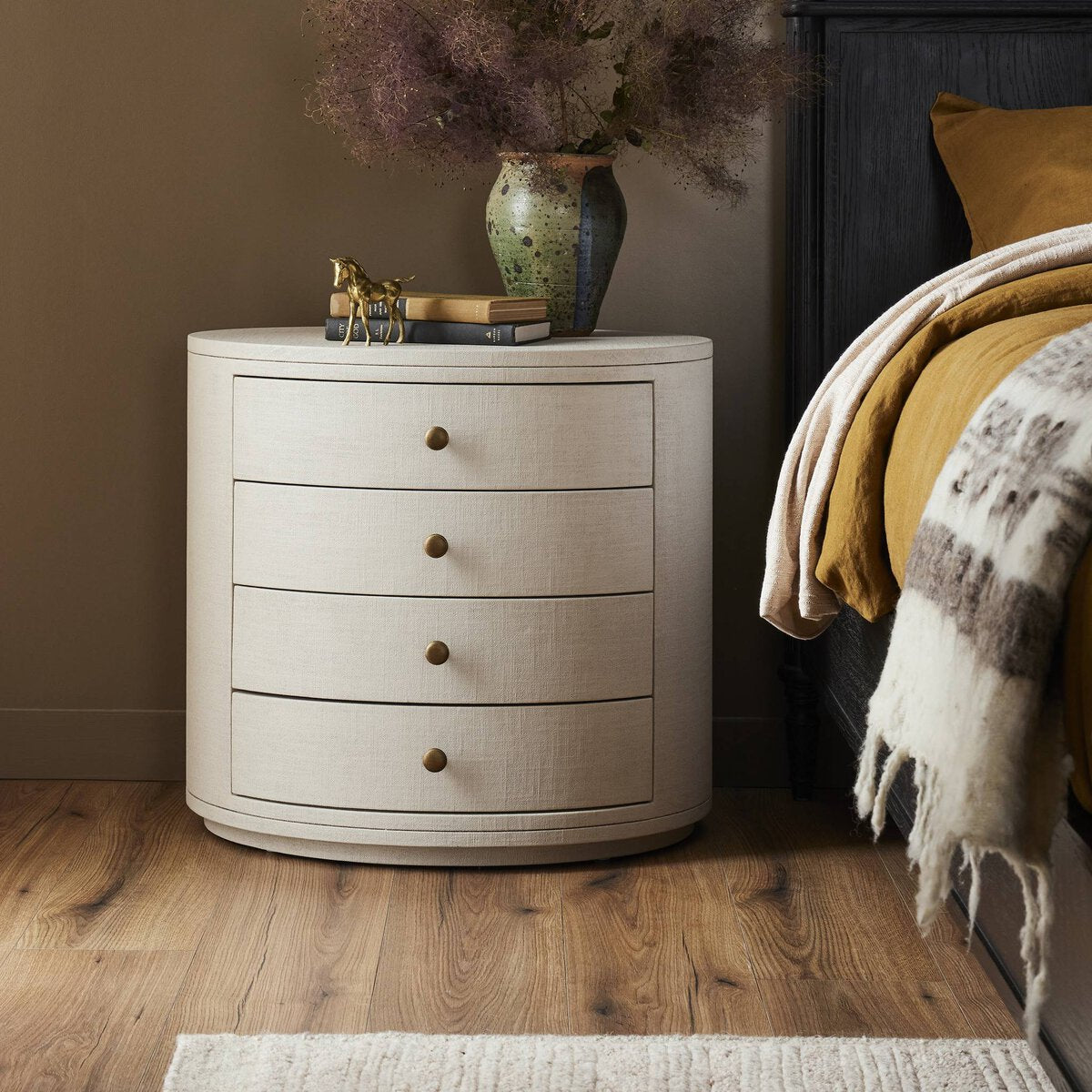 Amelia Oval Nightstand FURNITURE - nightstand Four Hands