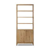 Tula Bookcase FURNITURE - bookcase Four Hands Worn Oak Veneer
