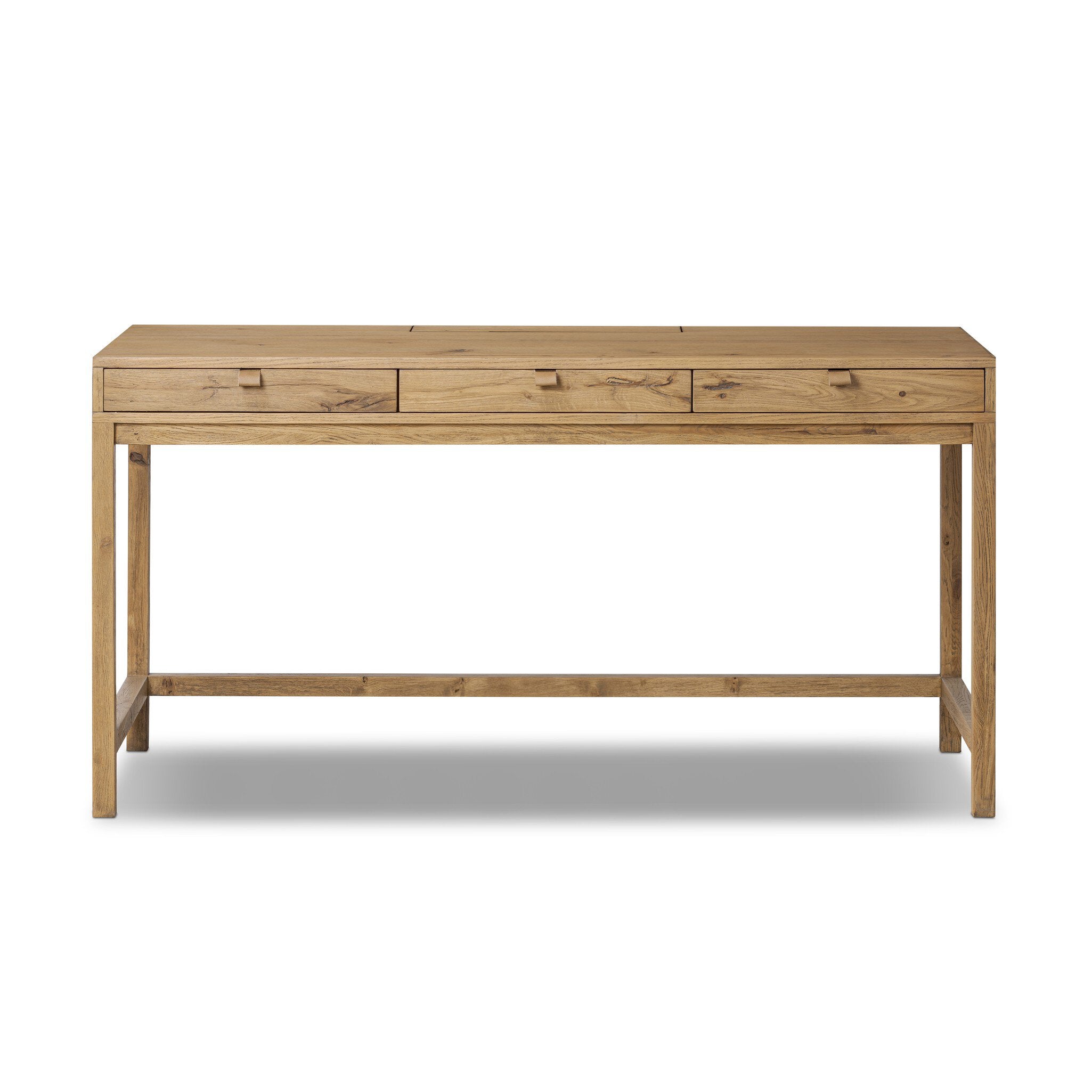 Tula Writing Desk FURNITURE - desk Four Hands Worn Oak Veneer