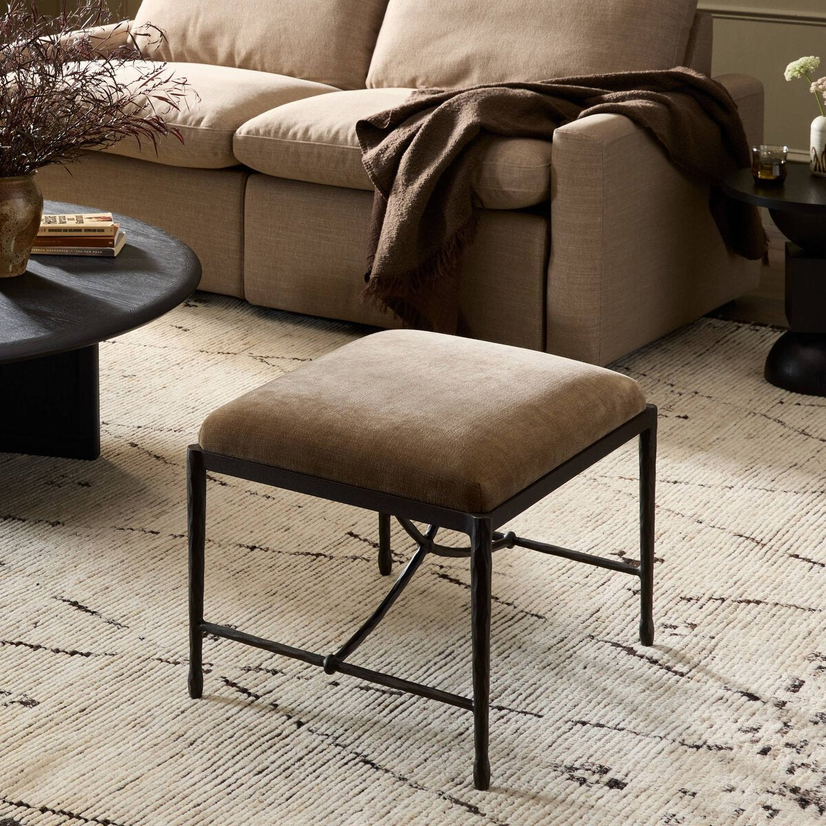 Jade Accent Stool FURNITURE - ottoman Four Hands