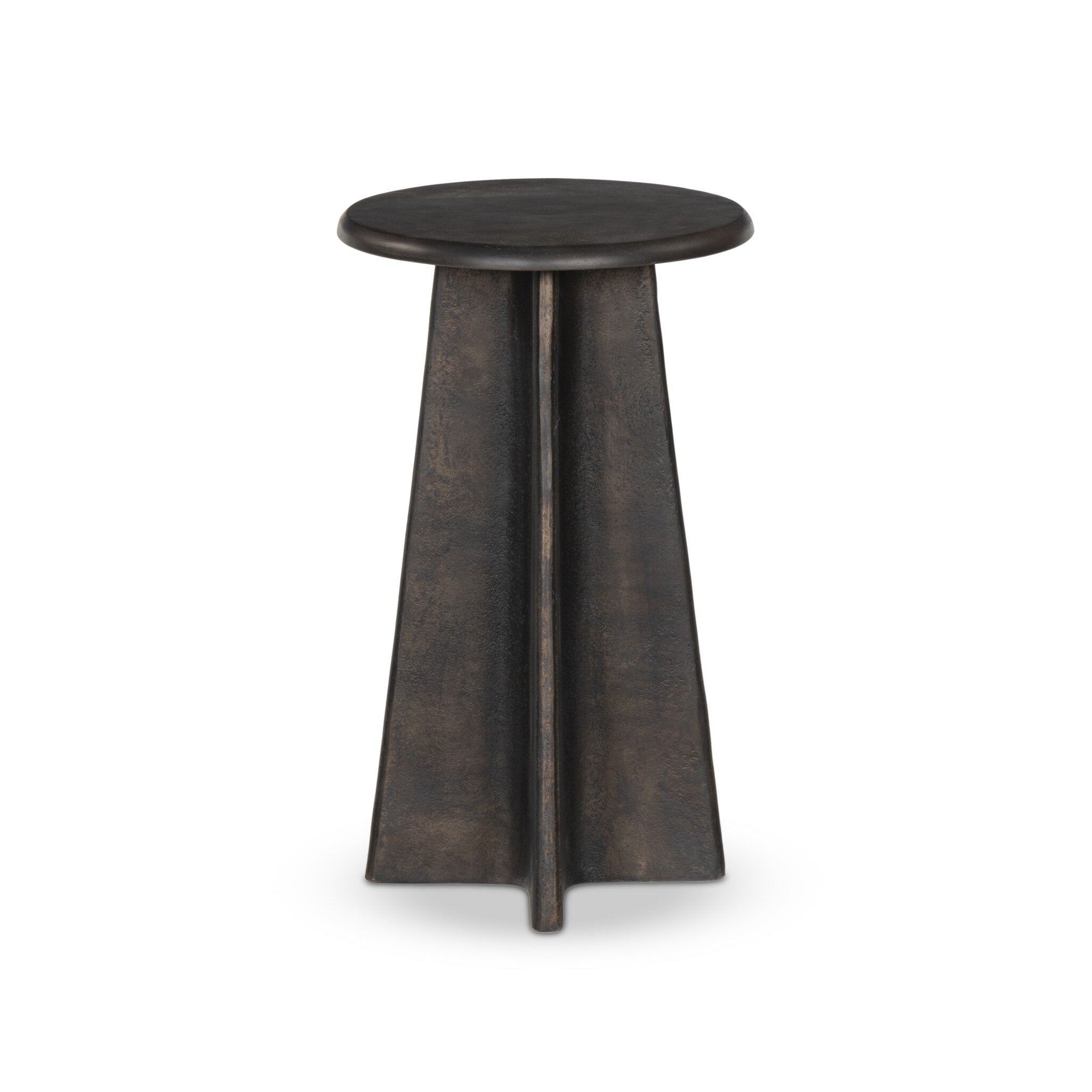 Remo End Table FURNITURE - side table Four Hands Distressed Bronze