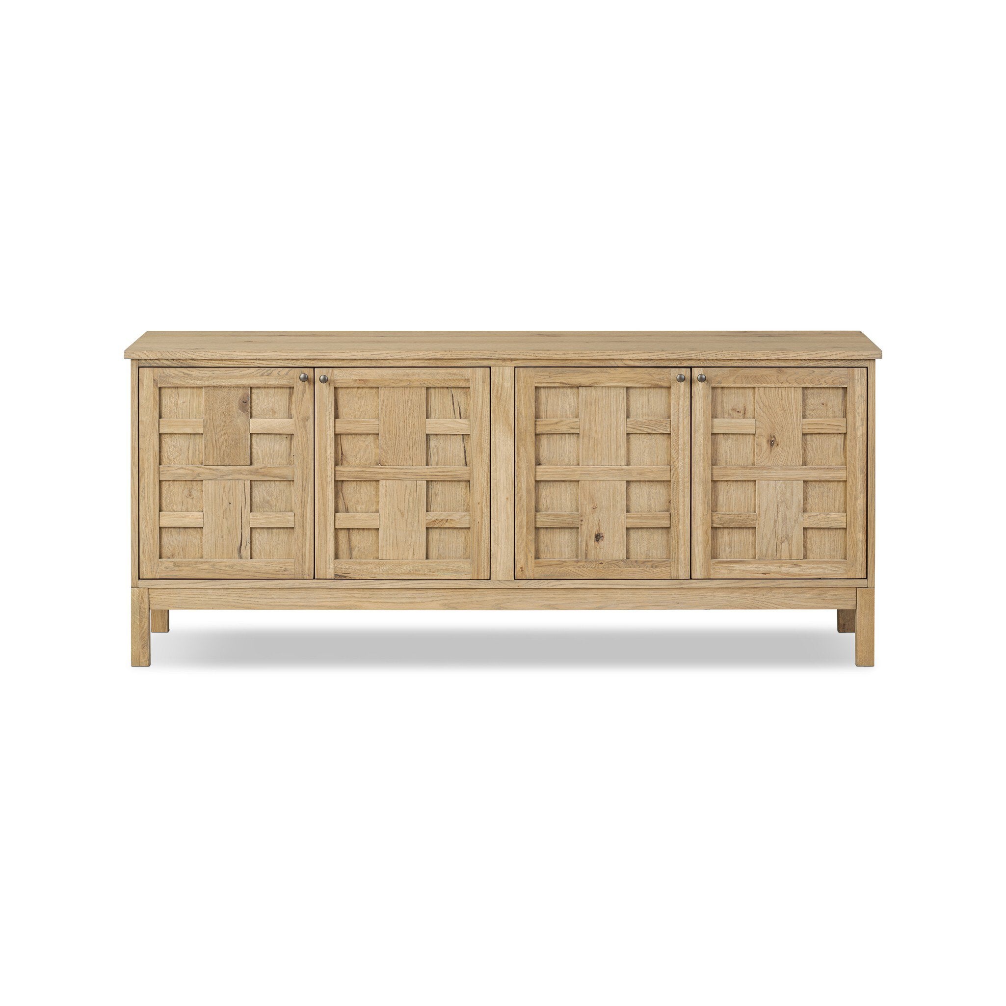 Alessio Media Console FURNITURE - console table Four Hands Aged Natural Oak Veneer