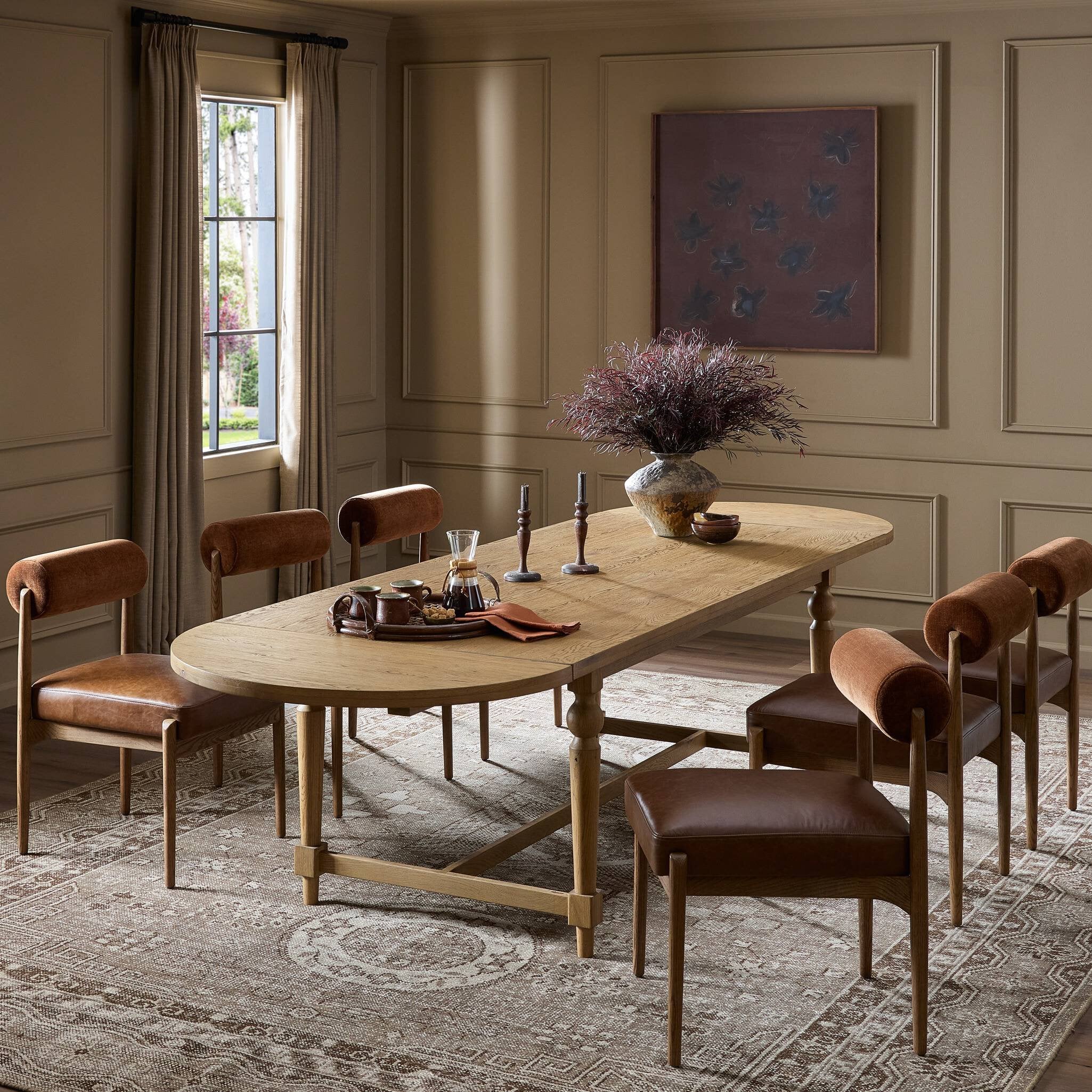 Blinn Oval Leaf Extension Dining Table FURNITURE - dining table Four Hands
