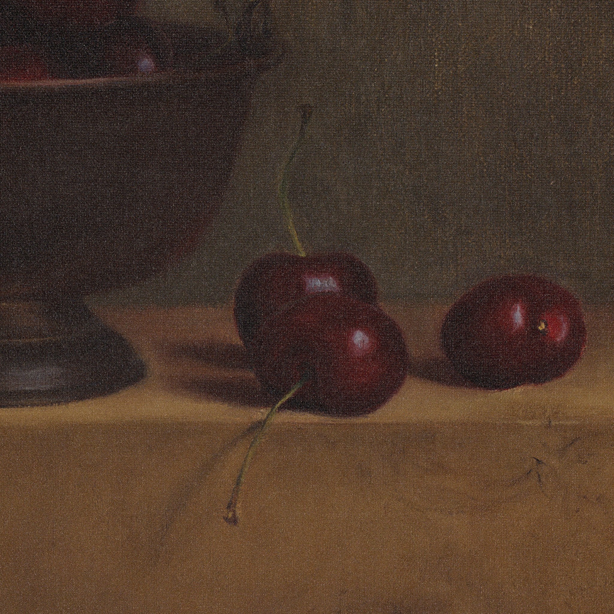 Red Cherries On Red Oak by Bethany Joseph ARTWORK - framed print Four Hands