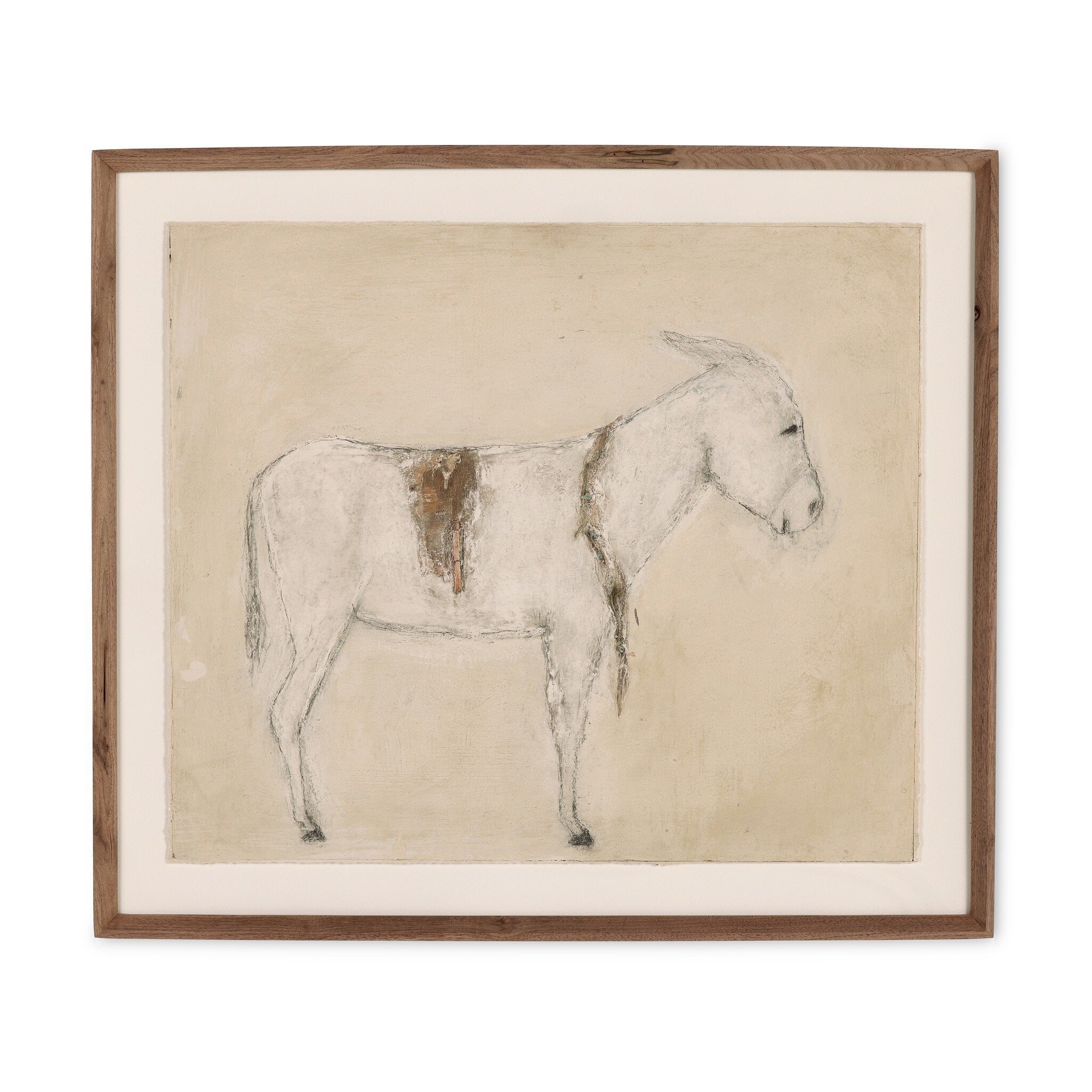 Burro Bestow by Paul Meyer ARTWORK - framed print Four Hands Rustic Walnut