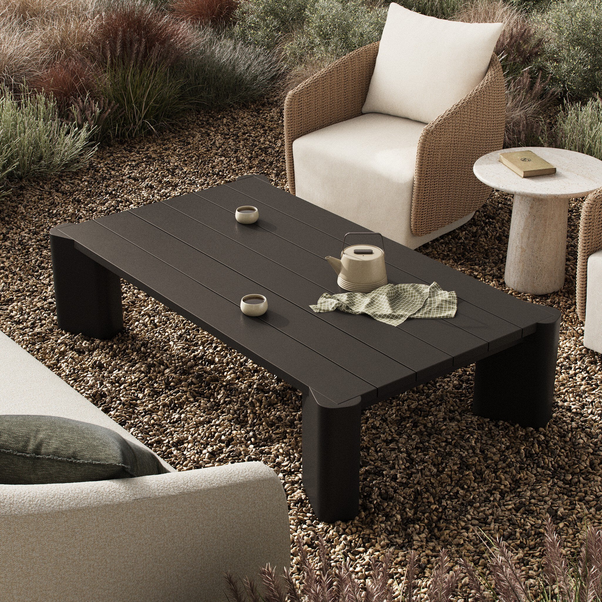 Soho Outdoor Metal Coffee Table FURNITURE - coffee table Four Hands