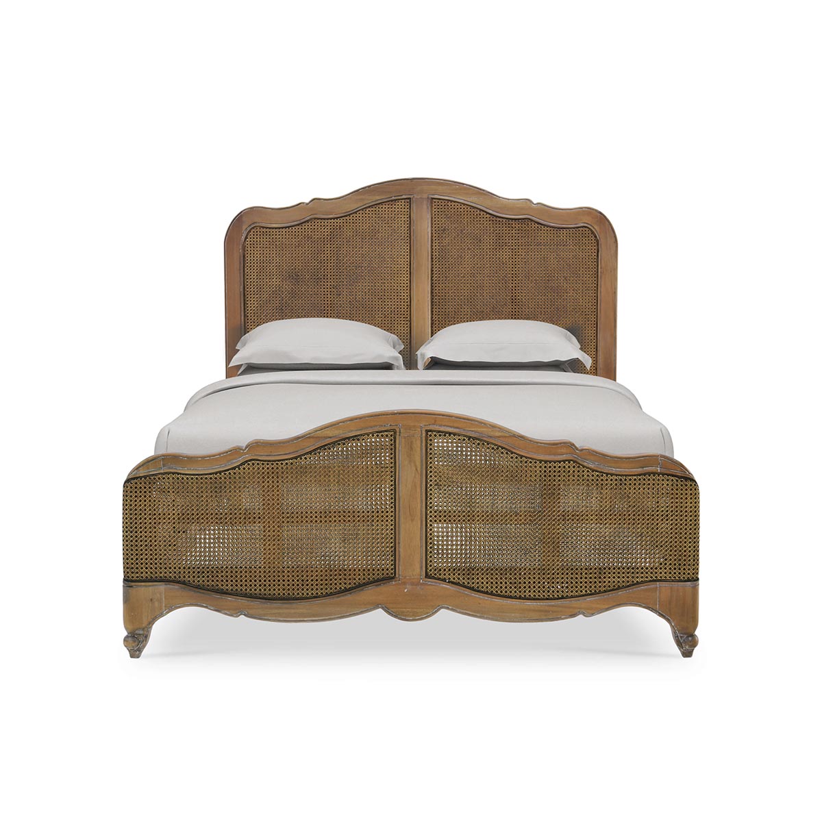 Covington Bed FURNITURE - bed Bramble Straw Wash w/ Rattan Glaze Queen