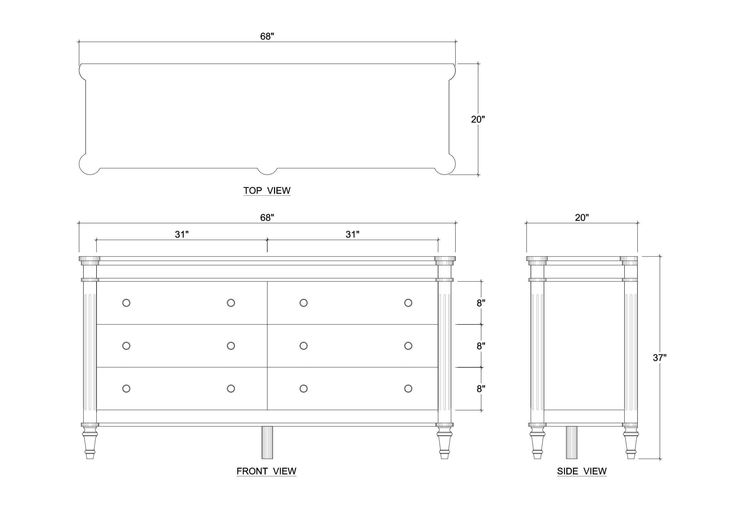 Keelie 6 Drawer Dresser FURNITURE - dresser Bramble