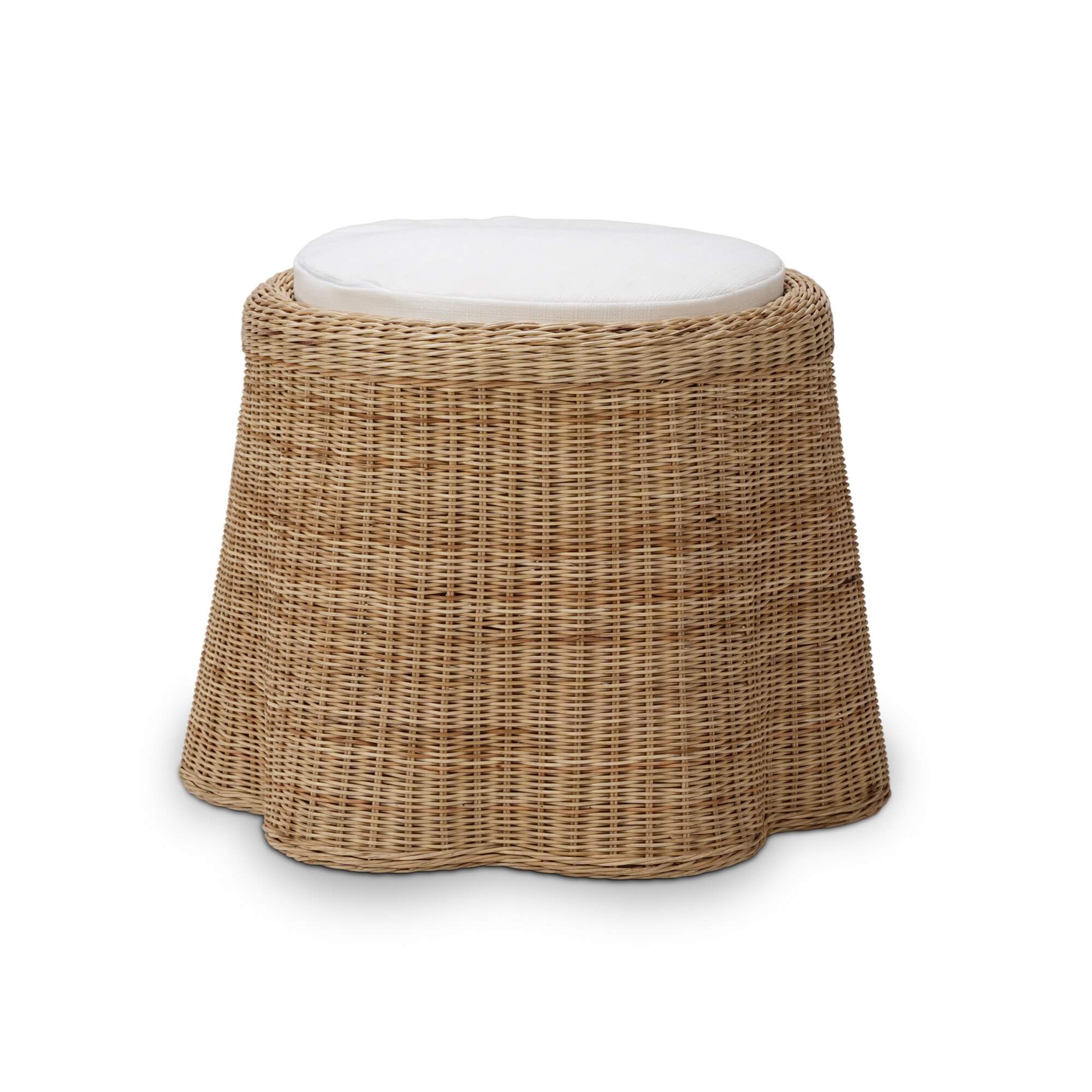 Newport Round Small Ottoman FURNITURE - ottoman Bramble