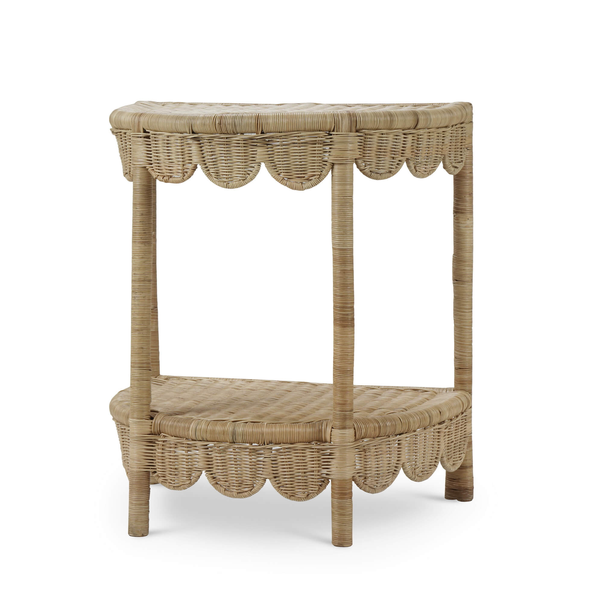 Scalloped Half Round Side Table FURNITURE - side table Bramble