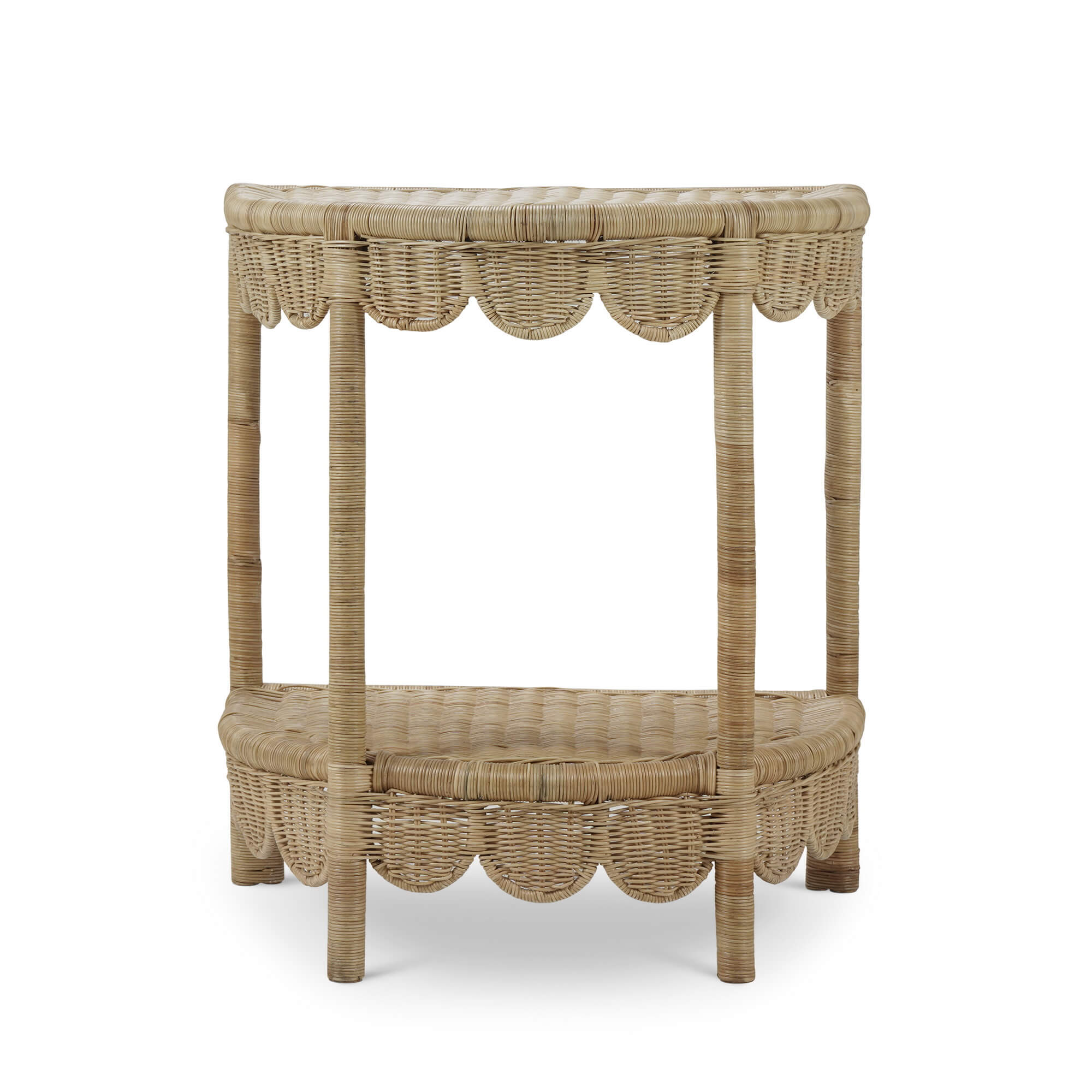 Scalloped Half Round Side Table FURNITURE - side table Bramble