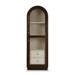 Vincent Single Door Display Cabinet FURNITURE - cabinet Bramble Dark Walnut w/ Putty Interior
