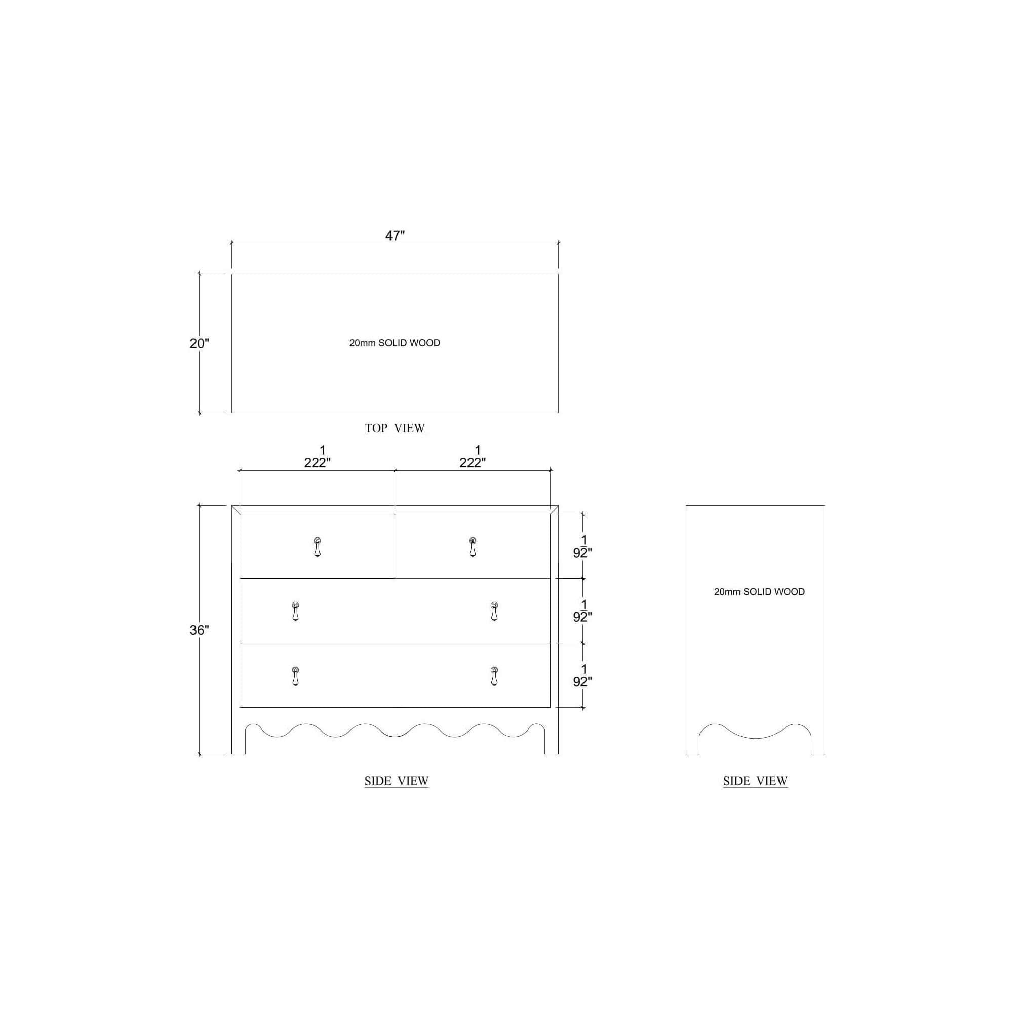 Colleen 4 Drawer Dresser FURNITURE - dresser Bramble