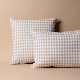 Gingham Linen Pillow Cover 1 - PILLOWS - linen - neutral Rug & Weave Pillows