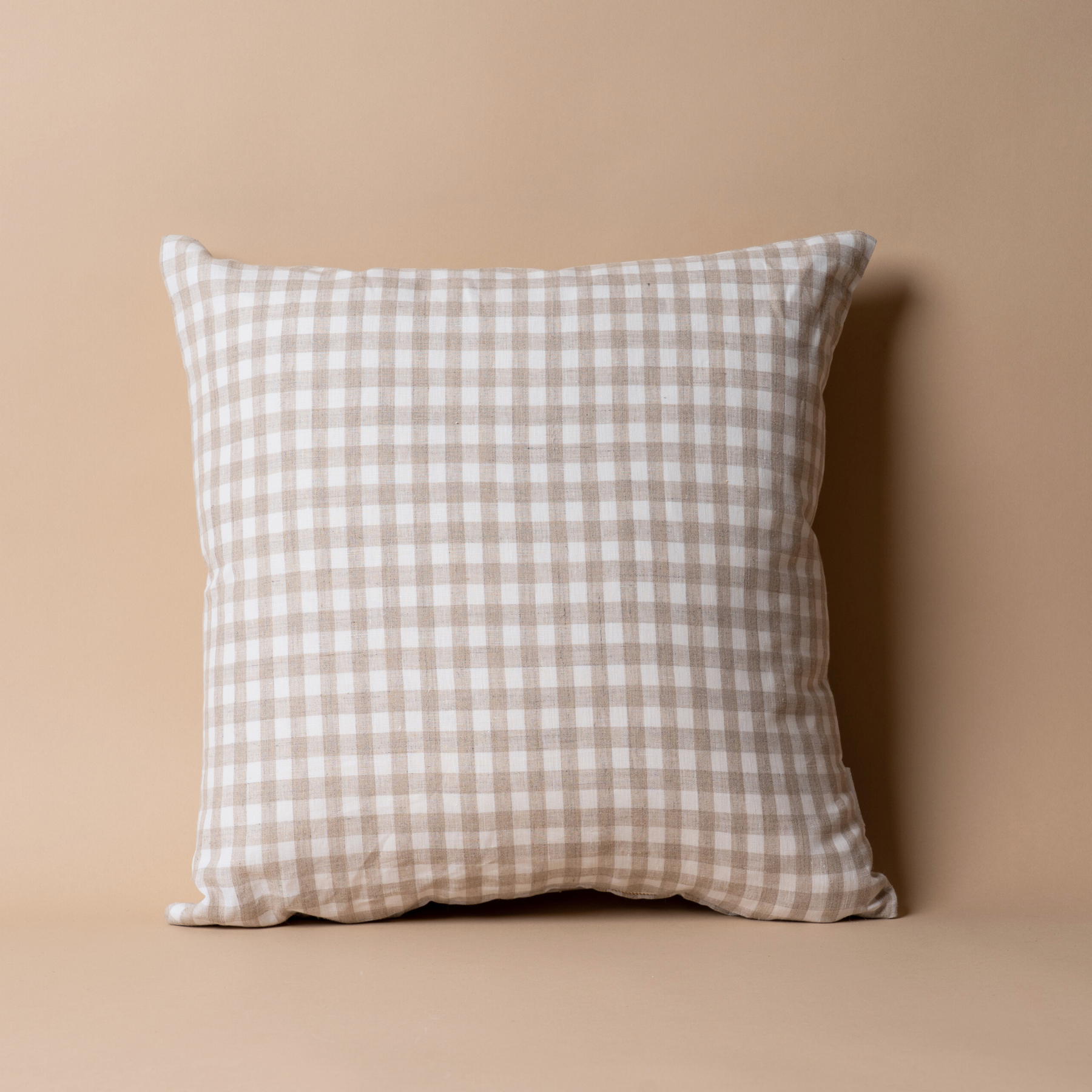 Gingham Linen Pillow Cover 1 - PILLOWS - linen - neutral Rug & Weave Pillows