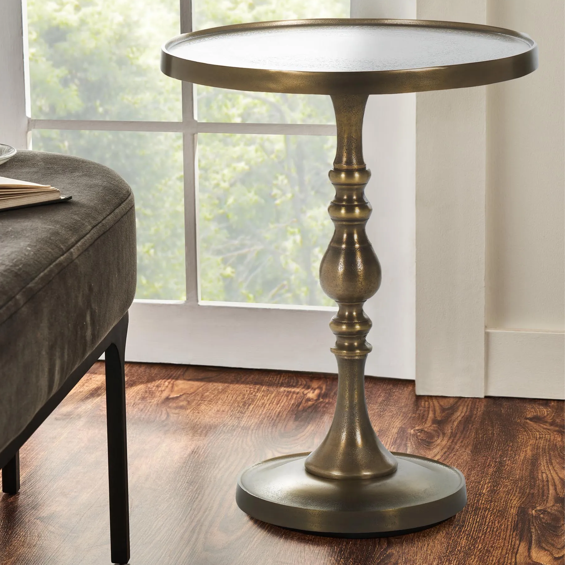 Ronald Brass Side Table 4 - c - FURNITURE - accent table - metal Renwil