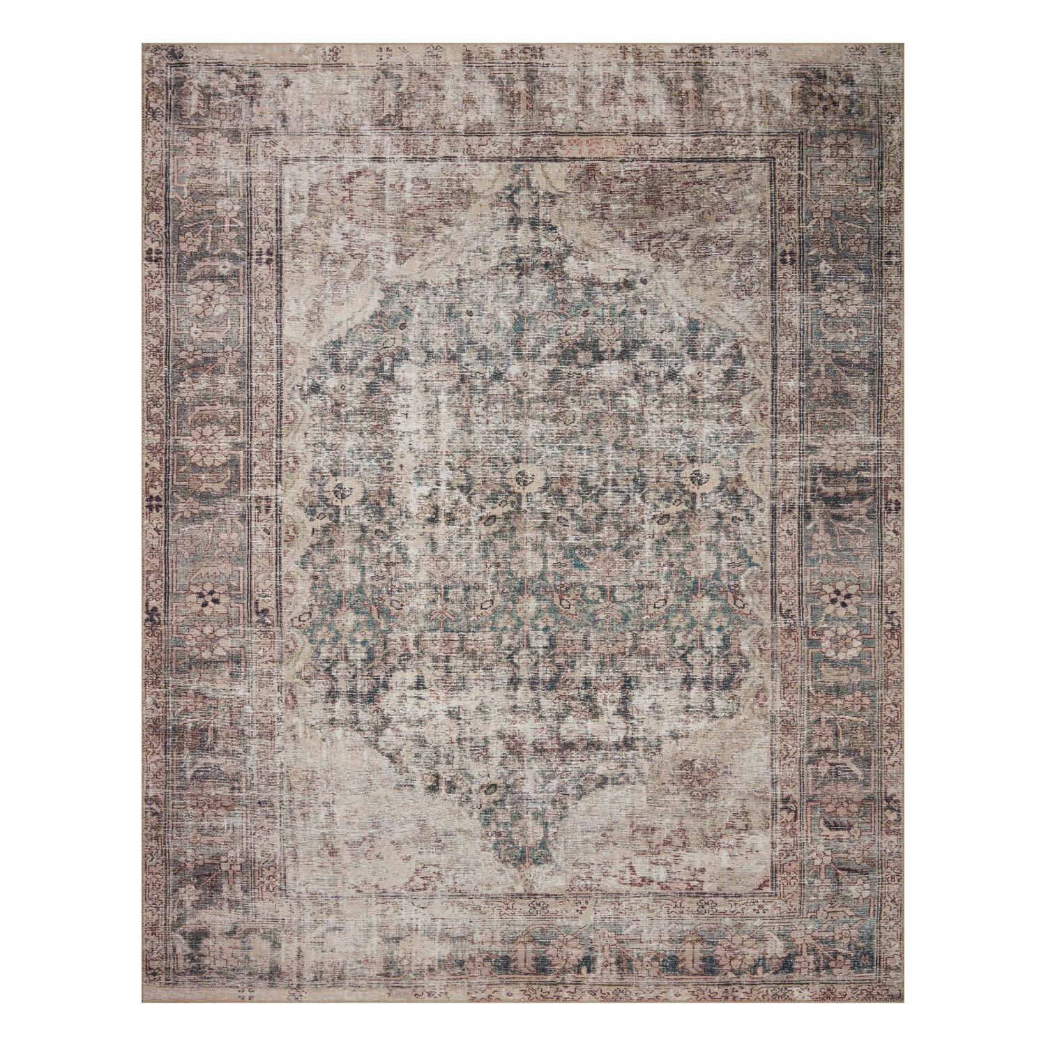Amber Lewis x Loloi Georgie Lagoon / Beige Rug 0-patterned rugs Loloi 18”x18” Sample