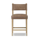 Ferris Counter Stool - Brown Leather 12 - a - FURNITURE - bar/counter stool Four Hands