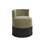 Clover Fringe Vanity Chair FURNITURE - accent chair Skyline Furniture Distressed Velvet Loden Black