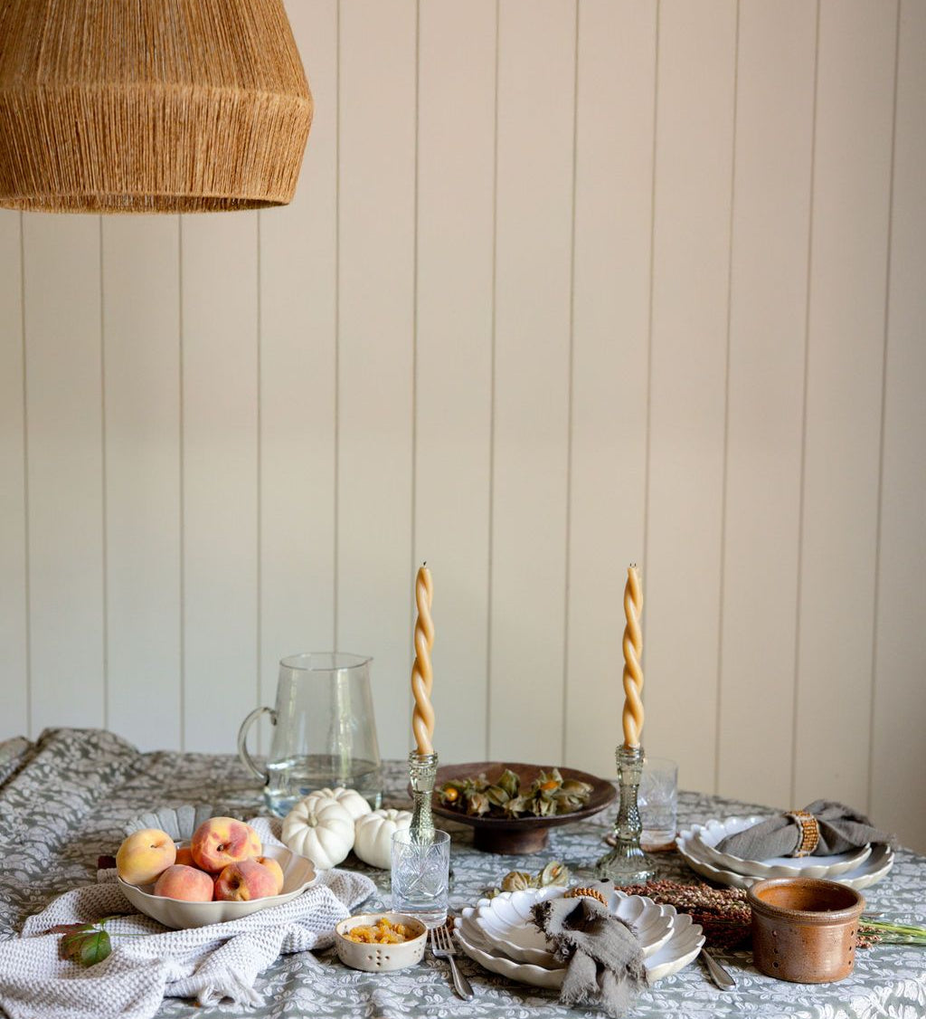 Botanical Block Print Tablecloth - Rug & Weave