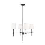Baker Four Light Small Chandelier LIGHTING - chandelier Visual Comfort Midnight Black