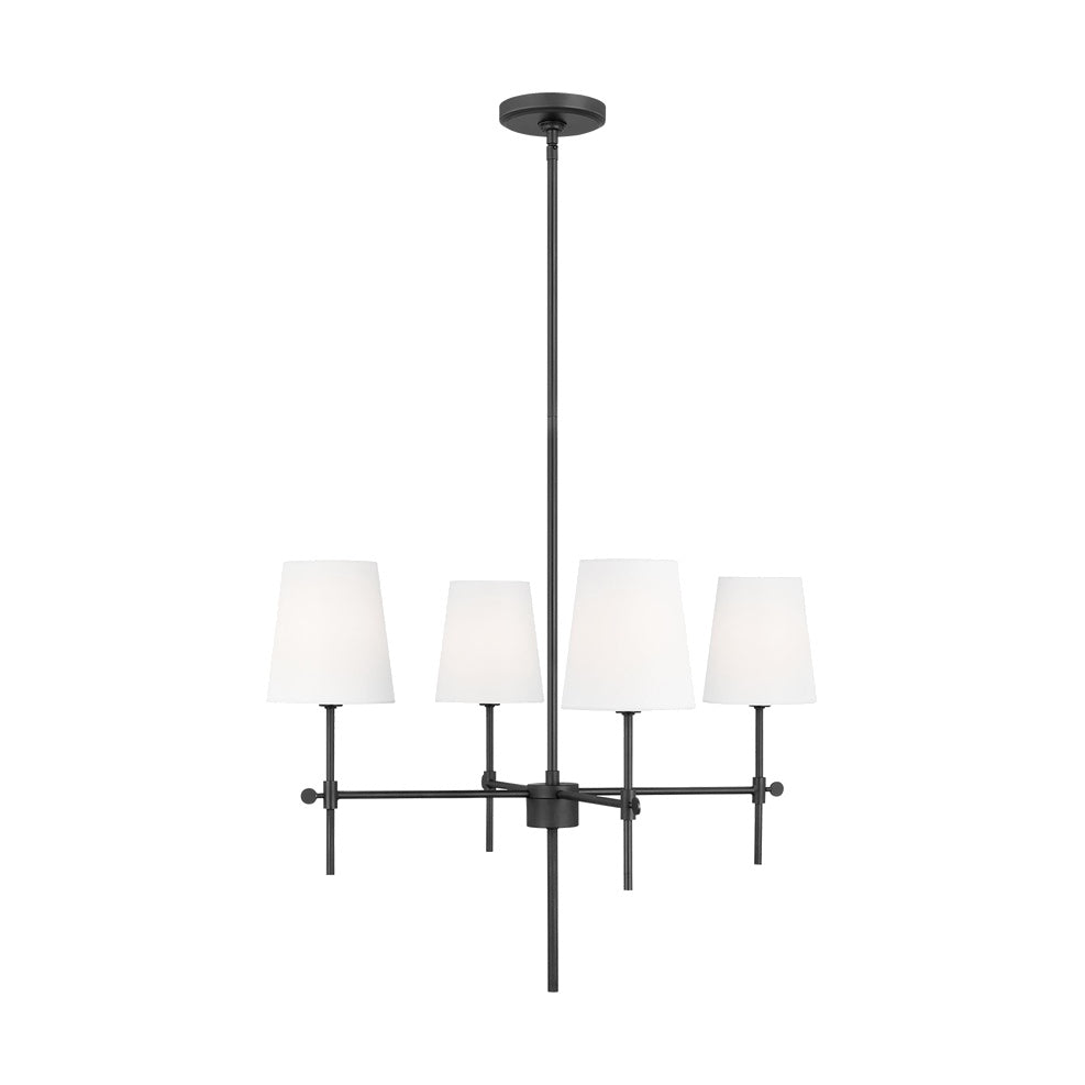 Baker Four Light Small Chandelier LIGHTING - chandelier Visual Comfort Midnight Black