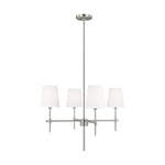 Baker Four Light Small Chandelier LIGHTING - chandelier Visual Comfort Brushed Nickel
