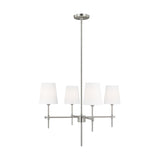 Baker Four Light Small Chandelier LIGHTING - chandelier Visual Comfort Brushed Nickel