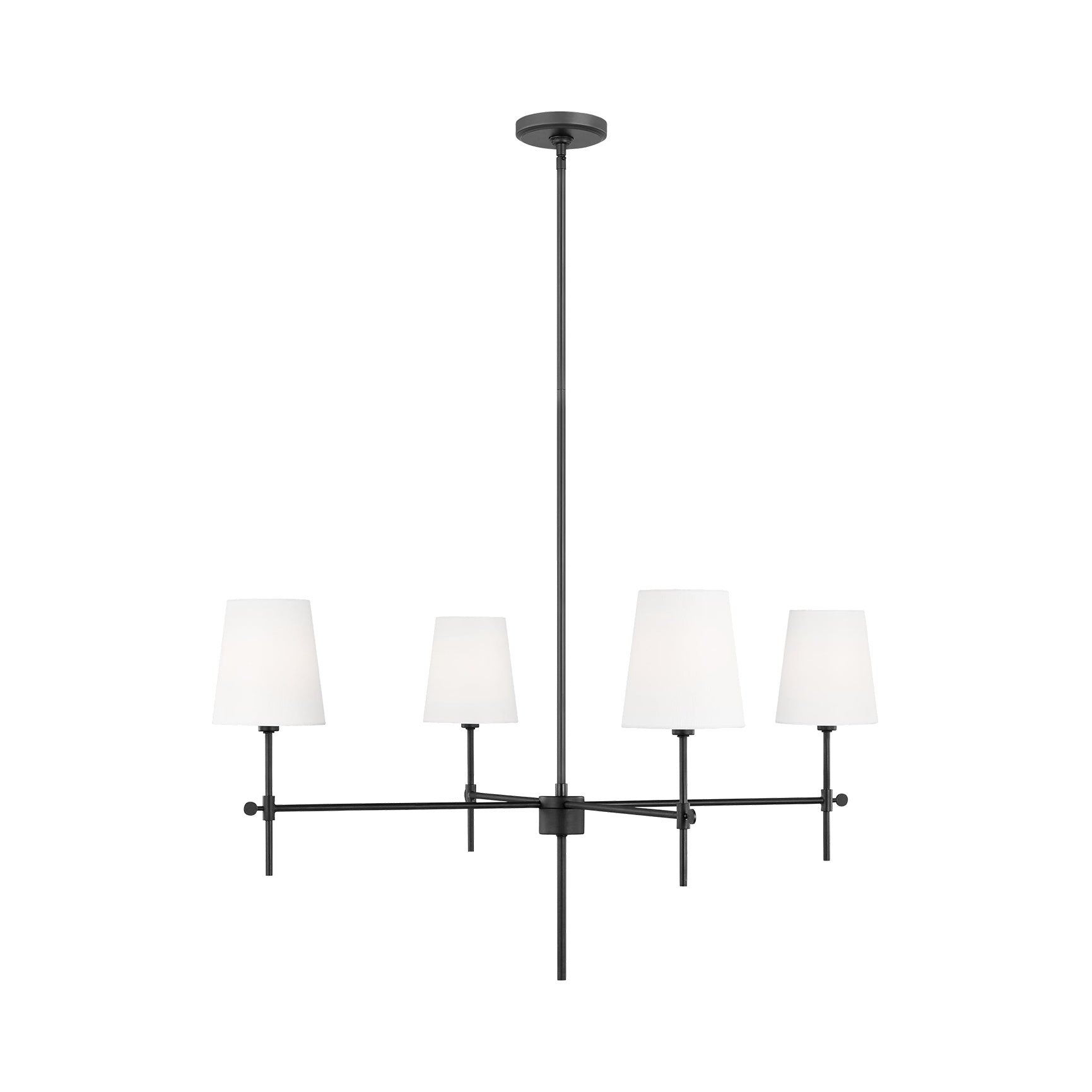 Baker Four Light Large Chandelier LIGHTING - chandelier Visual Comfort Midnight Black