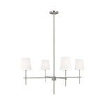 Baker Four Light Large Chandelier LIGHTING - chandelier Visual Comfort Brushed Nickel