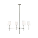 Baker Four Light Large Chandelier LIGHTING - chandelier Visual Comfort Brushed Nickel