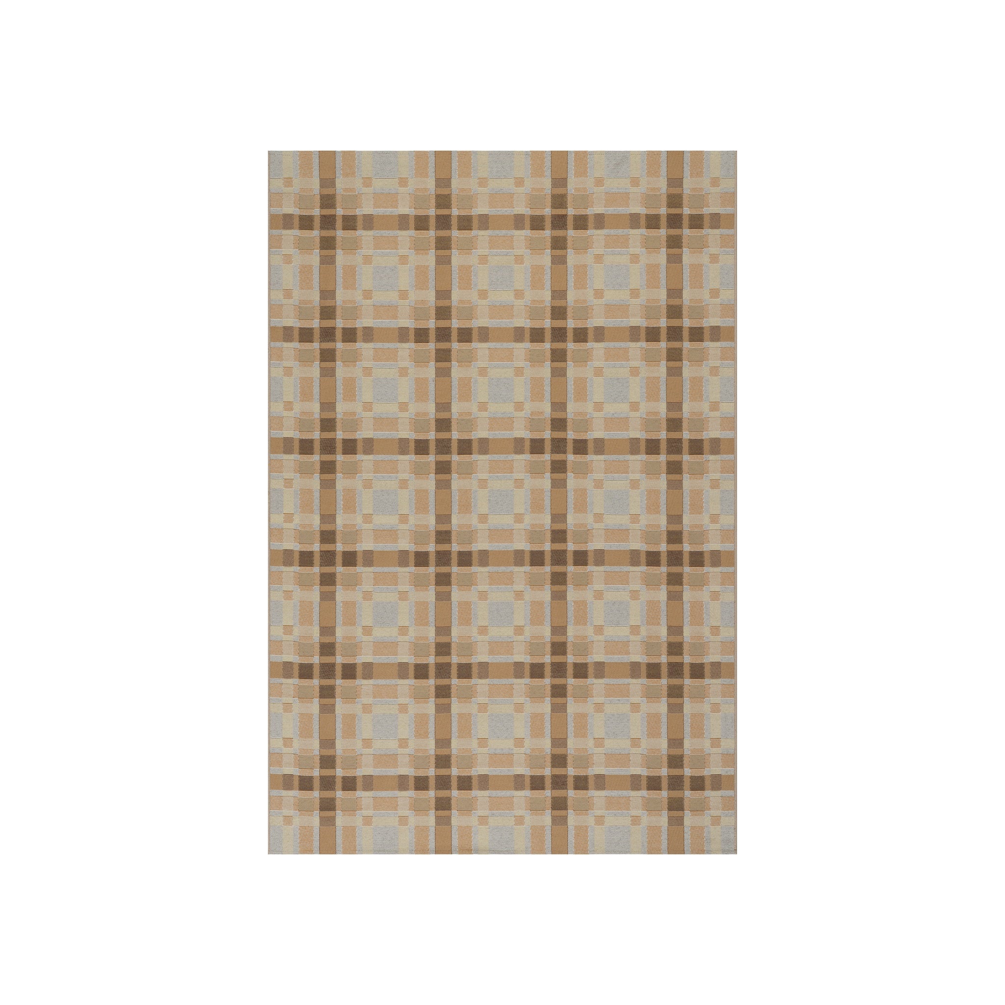Mesael Modern Plaid Indoor Rug RUGS - synthetic Dash & Albert Tan 2' x 3'