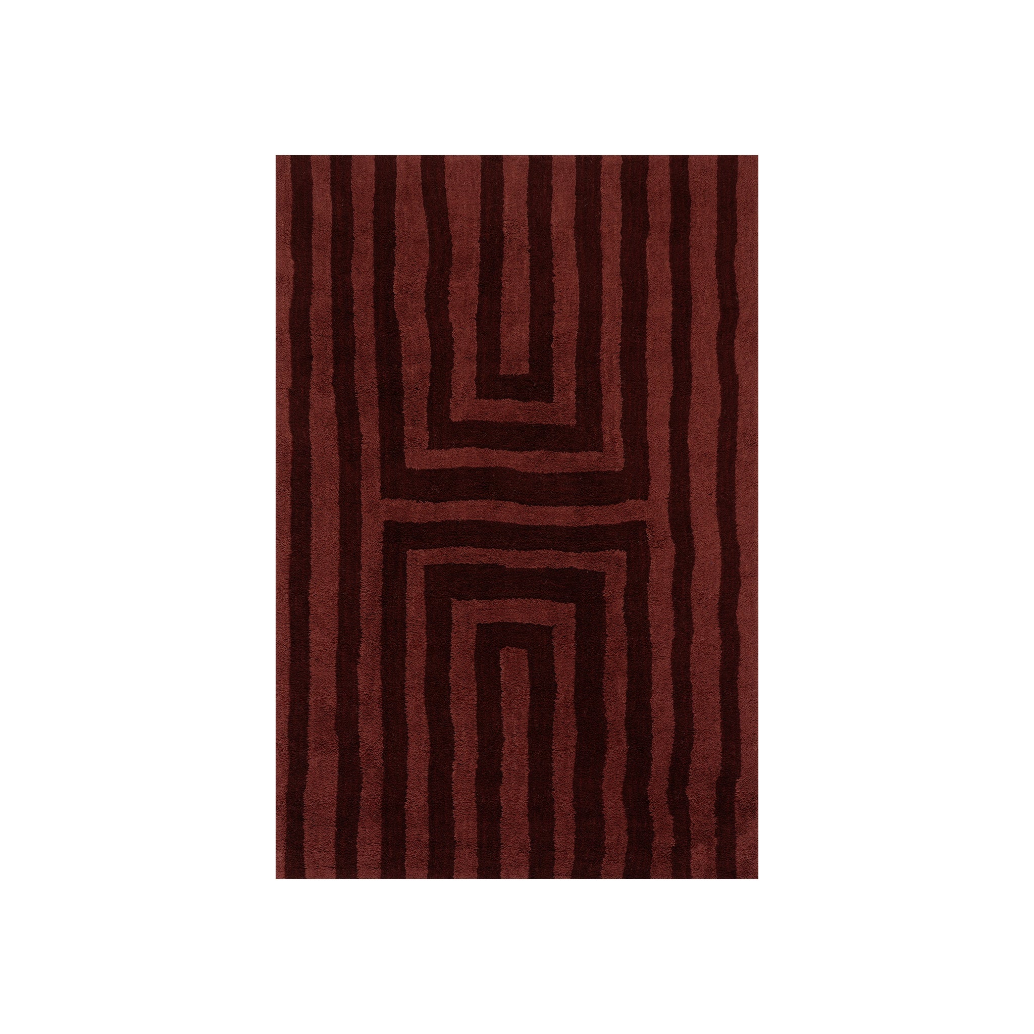 Shevina Handmade Washable Wool Rug RUGS - wool Dash & Albert Burgundy 5' x 8'
