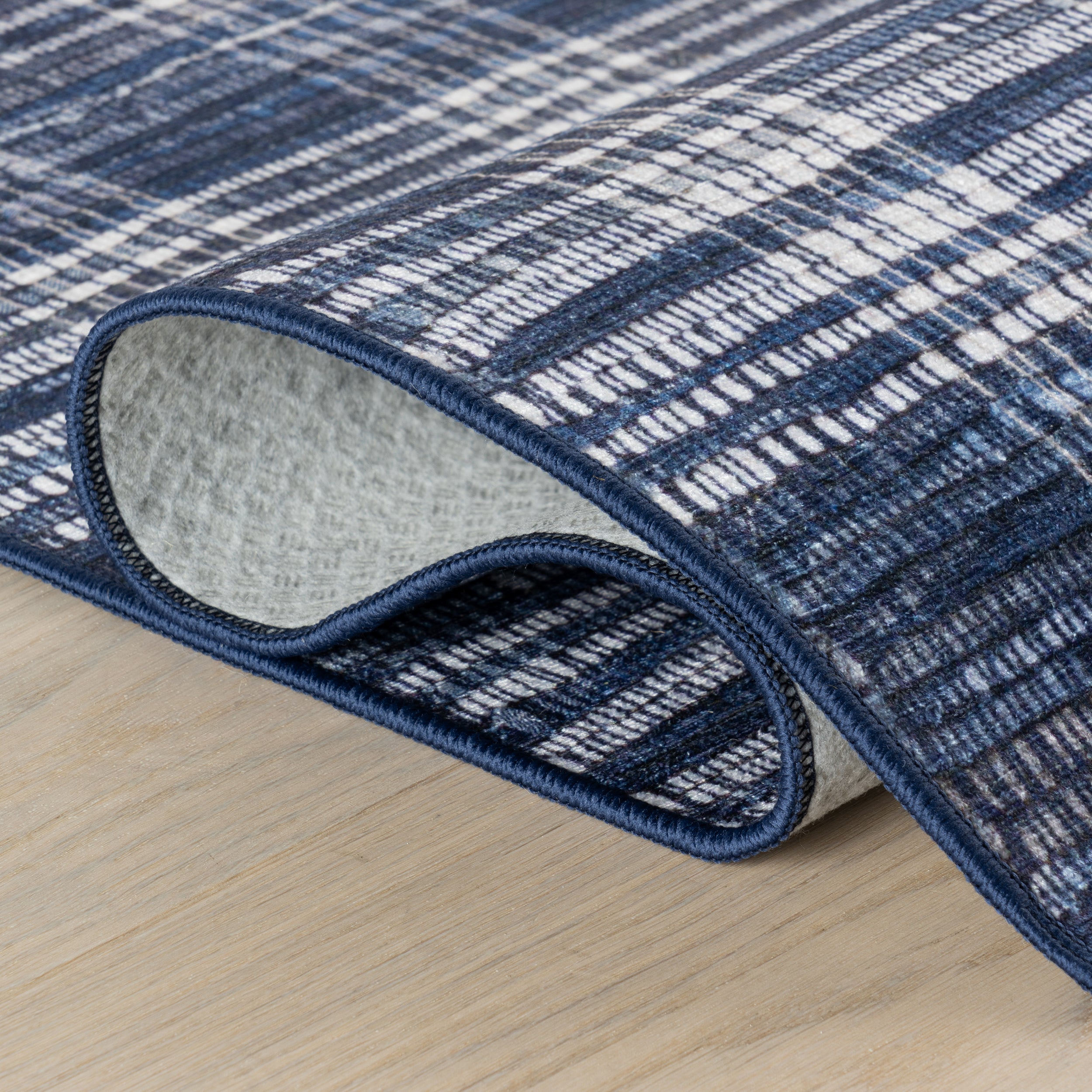 Denim Plaid Machine Washable Rug RUGS - synthetic Dash & Albert