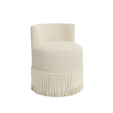 Clover Fringe Vanity Chair FURNITURE - accent chair Skyline Furniture Relaxed Linen Cream Ivory