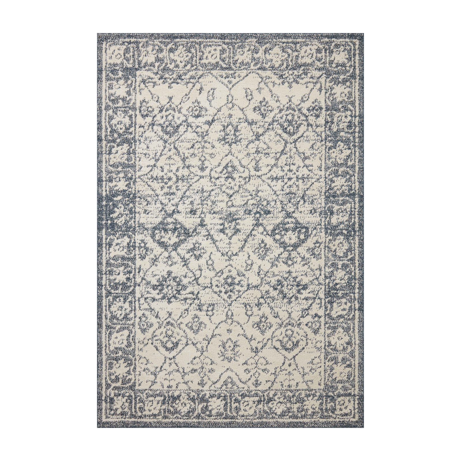 Magnolia Home by Joanna Gaines x Loloi Gigi Ivory / Blue Rug 0-RUGS-patterned Loloi 18" x 18" Sample