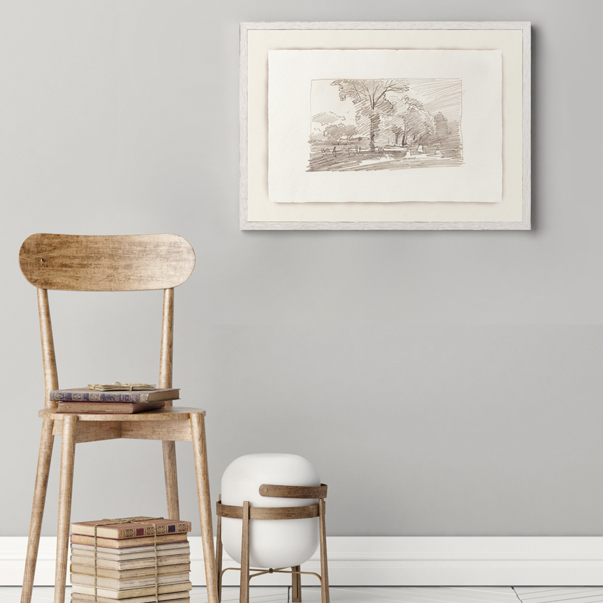 "Field Sketch" Framed Art Print ARTWORK - framed print Celadon Art