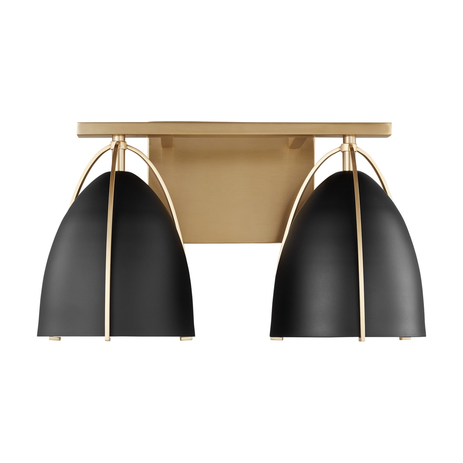 Norman Two Light Wall / Bath LIGHTING - vanity Visual Comfort - Studio Midnight Black Satin Brass