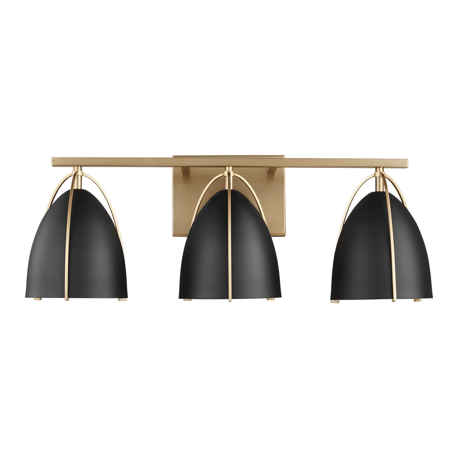 Norman Three Light Wall / Bath LIGHTING - vanity Visual Comfort - Studio Midnight Black Satin Brass