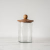 Glass Jar Set with Beaded Wood Lid - Large - Rug & Weave