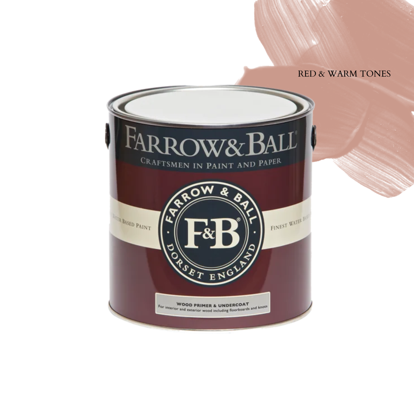 OVERSTOCK PAINT - Farrow & Ball Wood Primer and Undercoat PAINT - in store Farrow & Ball Red & Warm Tones (3.4 L)