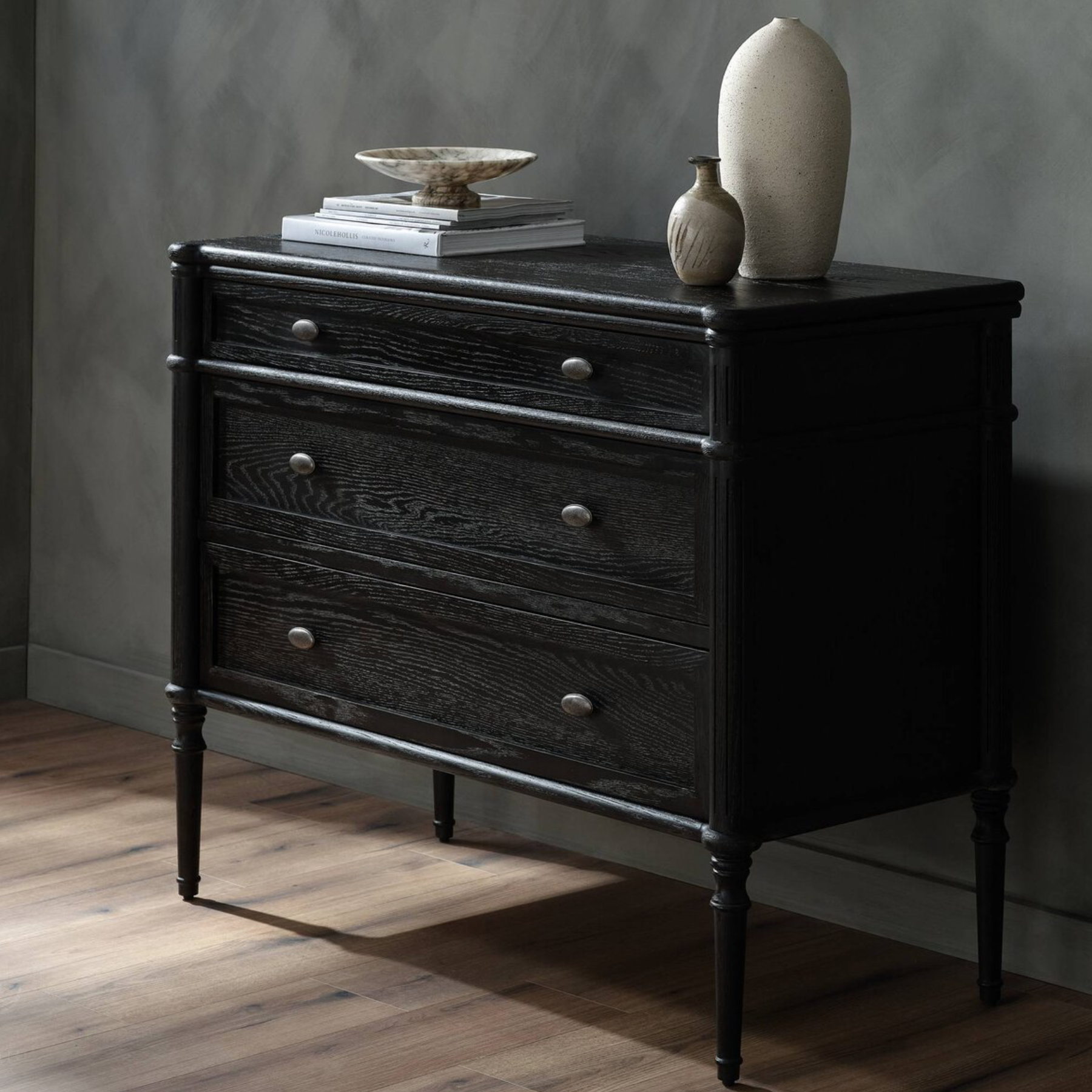 Toulouse Dresser - Distressed Black 16 - FURNITURE - dresser Four Hands