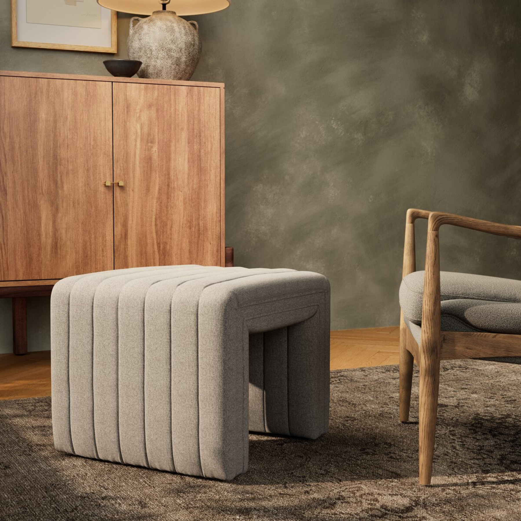 Augustine Ottoman FURNITURE - ottoman Four Hands