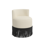 Clover Fringe Vanity Chair FURNITURE - accent chair Skyline Furniture Relaxed Linen Cream Black