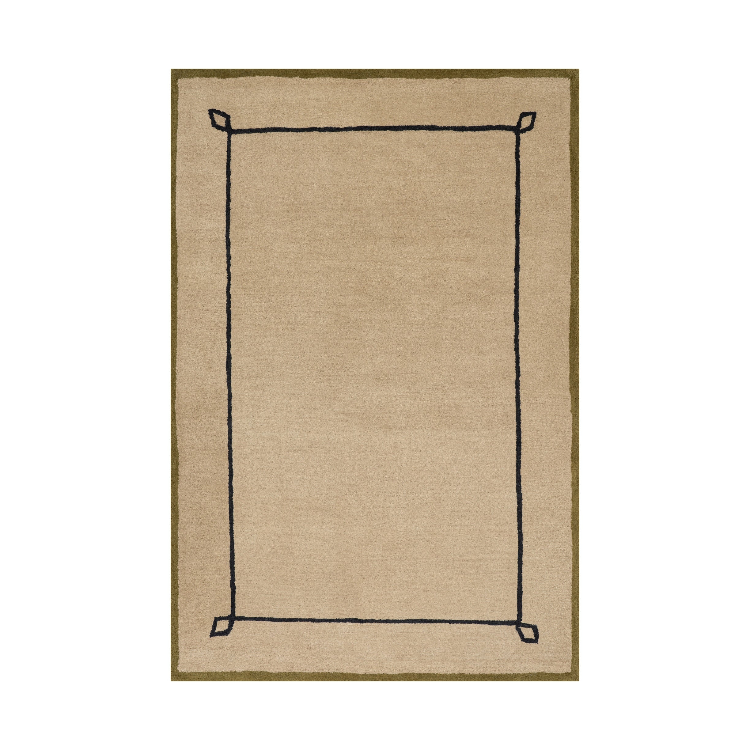 Nate Berkus Serge Bordered Wool Cozy Area Rug RUGS - wool Dash & Albert 3' x 5'