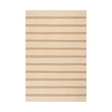 Nate Berkus York Striped Wool Cozy Area Rug RUGS - wool Dash & Albert Tan 3' x 5'