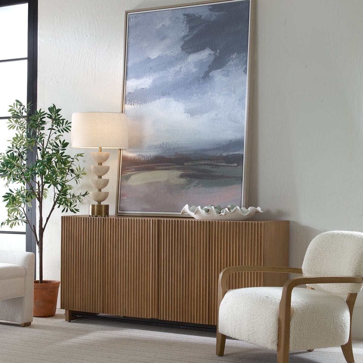 Kell 4 Door Cabinet FURNITURE - Cabinet Uttermost