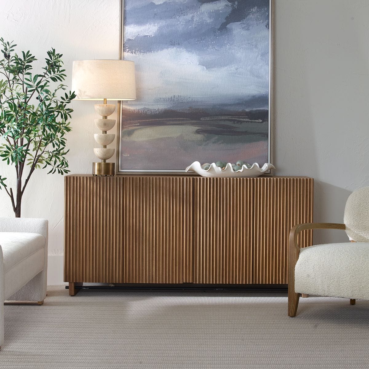 Kell 4 Door Cabinet FURNITURE - Cabinet Uttermost