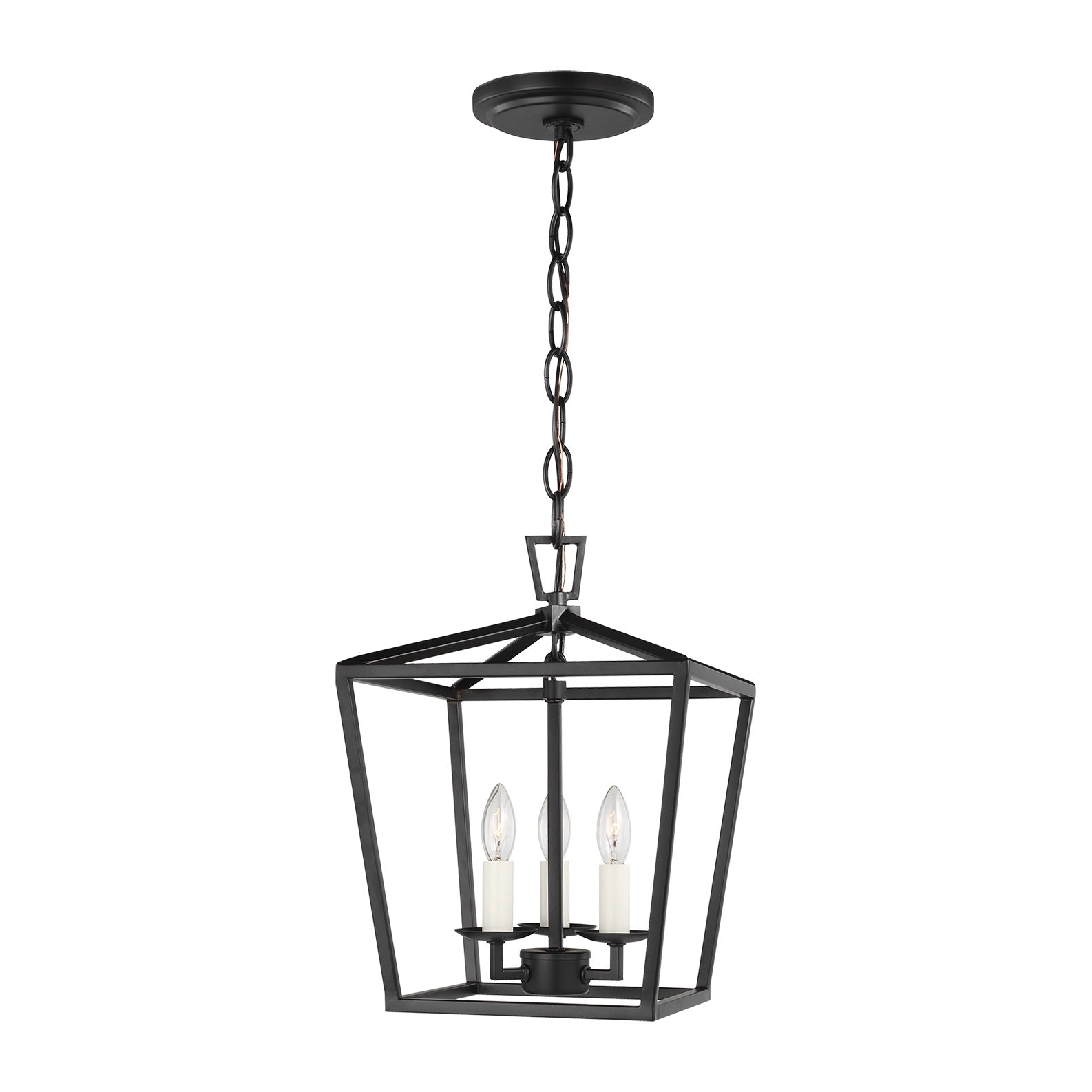 Dianna Three Light Mini Lantern LIGHTING - pendant Visual Comfort Midnight Black