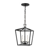Dianna Three Light Mini Lantern LIGHTING - pendant Visual Comfort Midnight Black